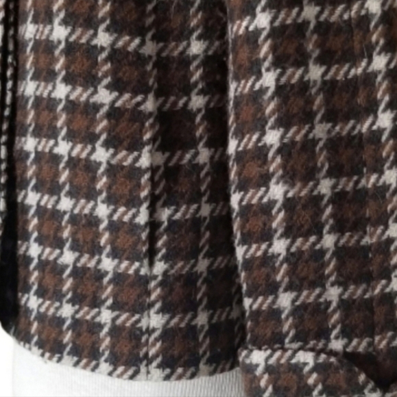 Banana Republic Jacket Houndstooth Plaid Wool Chocolate Brown Size S - Picture 8 of 13